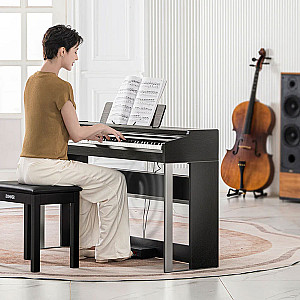 Donner DDP 200 Pro Graded Hammer Action Digital Piano, Black